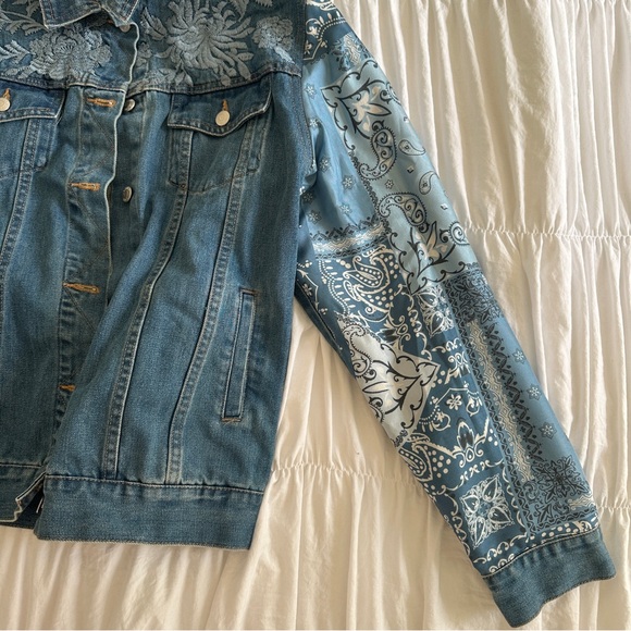 Johnny Was Workshop Blue Jean Denim Paisley Jacket - Picture 5 of 8